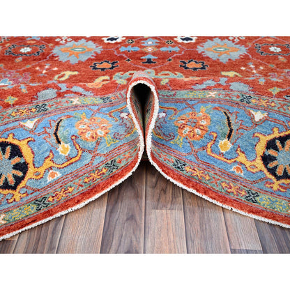 Heriz Wool Hand Knotted Rug Red Blue 8.0X10.0 -O086954