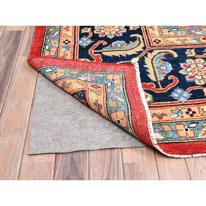 Heriz Wool Hand Knotted Rug Red Blue 12.0X17.2 -O086959