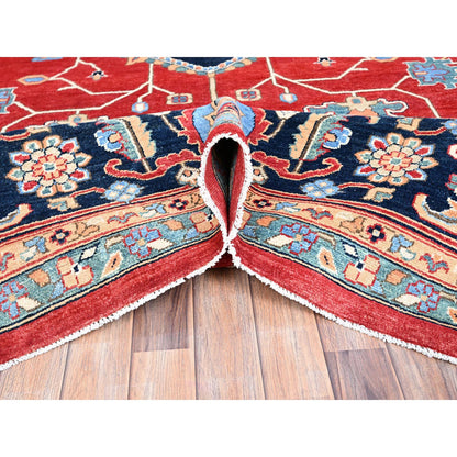 Heriz Wool Hand Knotted Rug Red Blue 12.0X17.2 -O086959