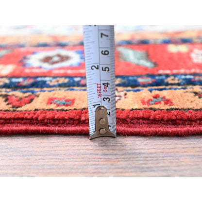 Heriz Wool Hand Knotted Rug Grey Red 4.0X5.10 -O086967