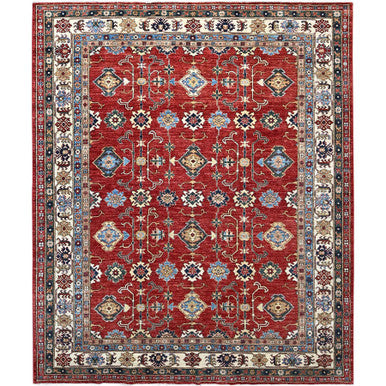 Kazak Wool Hand Knotted Rug Red Ivory 8.5X10.0 -O086995