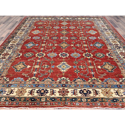 Kazak Wool Hand Knotted Rug Red Ivory 8.5X10.0 -O086995
