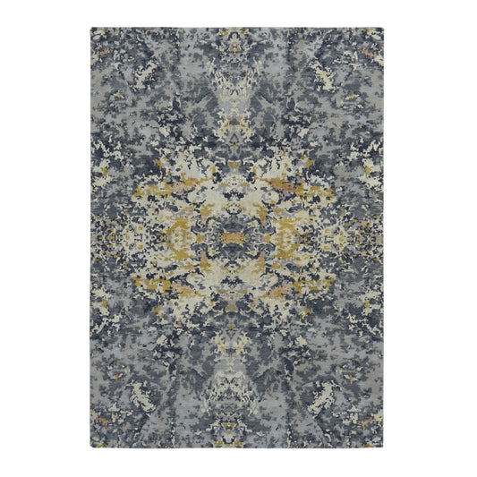 Modern and Contemporary Wool & Silk Hand Knotted Rug Grey No Border 6.1X8.10 -O087000