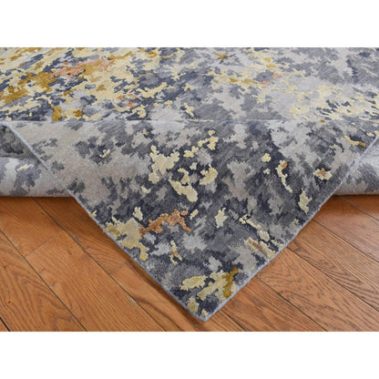 Modern and Contemporary Wool & Silk Hand Knotted Rug Grey No Border 6.1X8.10 -O087000