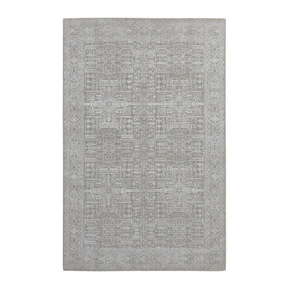 Modern and Contemporary Wool and Plant based Silk Hand Loomed Rug Grey Gray 5.9X9.0 -O087003