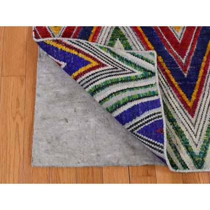 Modern and Contemporary Wool & Silk Hand Knotted Rug Pink No Border 6.0X9.0 -O087005