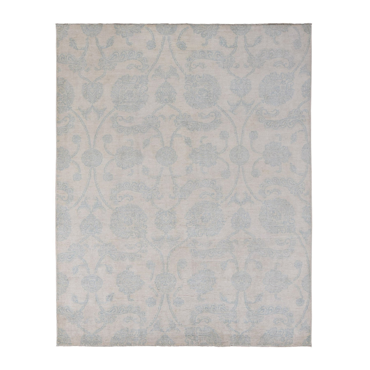 Ivory 8'0" x 10'1" Oushak And Peshawar Hand knotted Wool Rug - Sku: O087009