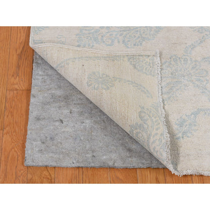 Oushak And Peshawar Wool Hand Knotted Rug Ivory No Border 8.0X10.1 -O087009
