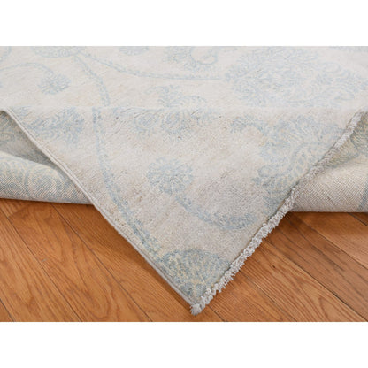 Oushak And Peshawar Wool Hand Knotted Rug Ivory No Border 8.0X10.1 -O087009