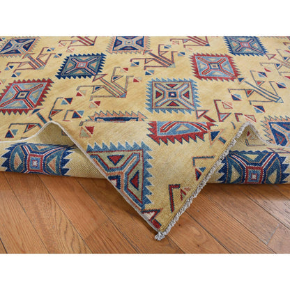Kazak Wool Hand Knotted Rug Yellow No Border 6.1X9.1 -O087013