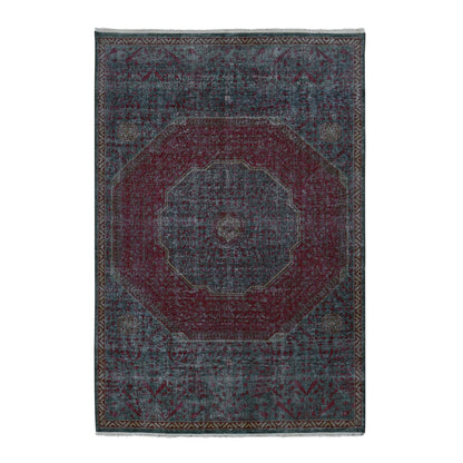 Mamluk Wool Hand Knotted Rug Green No Border 6.0X9.0 -O087015