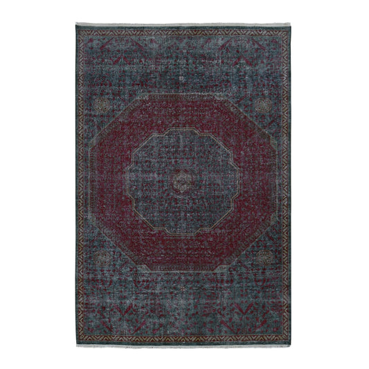 Mamluk Wool Hand Knotted Rug Green No Border 6.0X9.0 -O087015