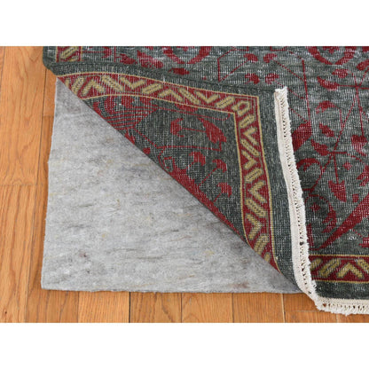 Mamluk Wool Hand Knotted Rug Green No Border 6.0X9.0 -O087015