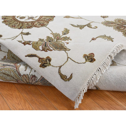 Rajasthan Wool & Silk Hand Knotted Rug Grey No Border 6.0X9.2 -O087017