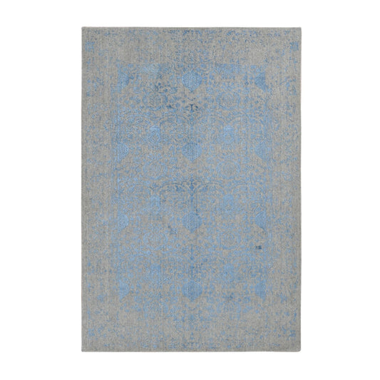 Modern and Contemporary Wool & Silk Hand Loomed Rug Blue No Border 5.10X8.9 -O087019