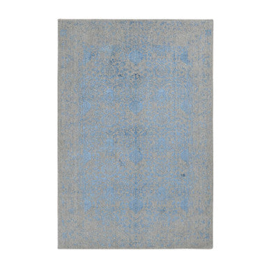 Modern and Contemporary Wool & Silk Hand Loomed Rug Blue No Border 5.10X8.9 -O087019