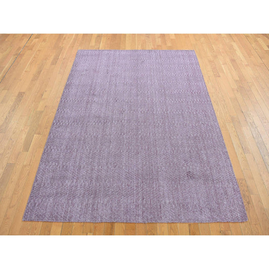 Modern and Contemporary Wool Hand Loomed Rug Purple No Border 8.0X10.1 -O087020