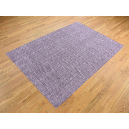 Modern and Contemporary Wool Hand Loomed Rug Purple No Border 8.0X10.1 -O087020