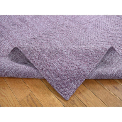 Modern and Contemporary Wool Hand Loomed Rug Purple No Border 8.0X10.1 -O087020