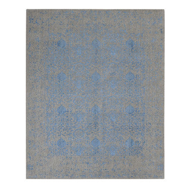 Modern and Contemporary Wool Hand Loomed Rug Blue No Border 7.10X9.9 -O087022