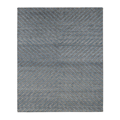 Modern and Contemporary Wool Hand Knotted Rug Blue No Border 8.0X9.9 -O087023
