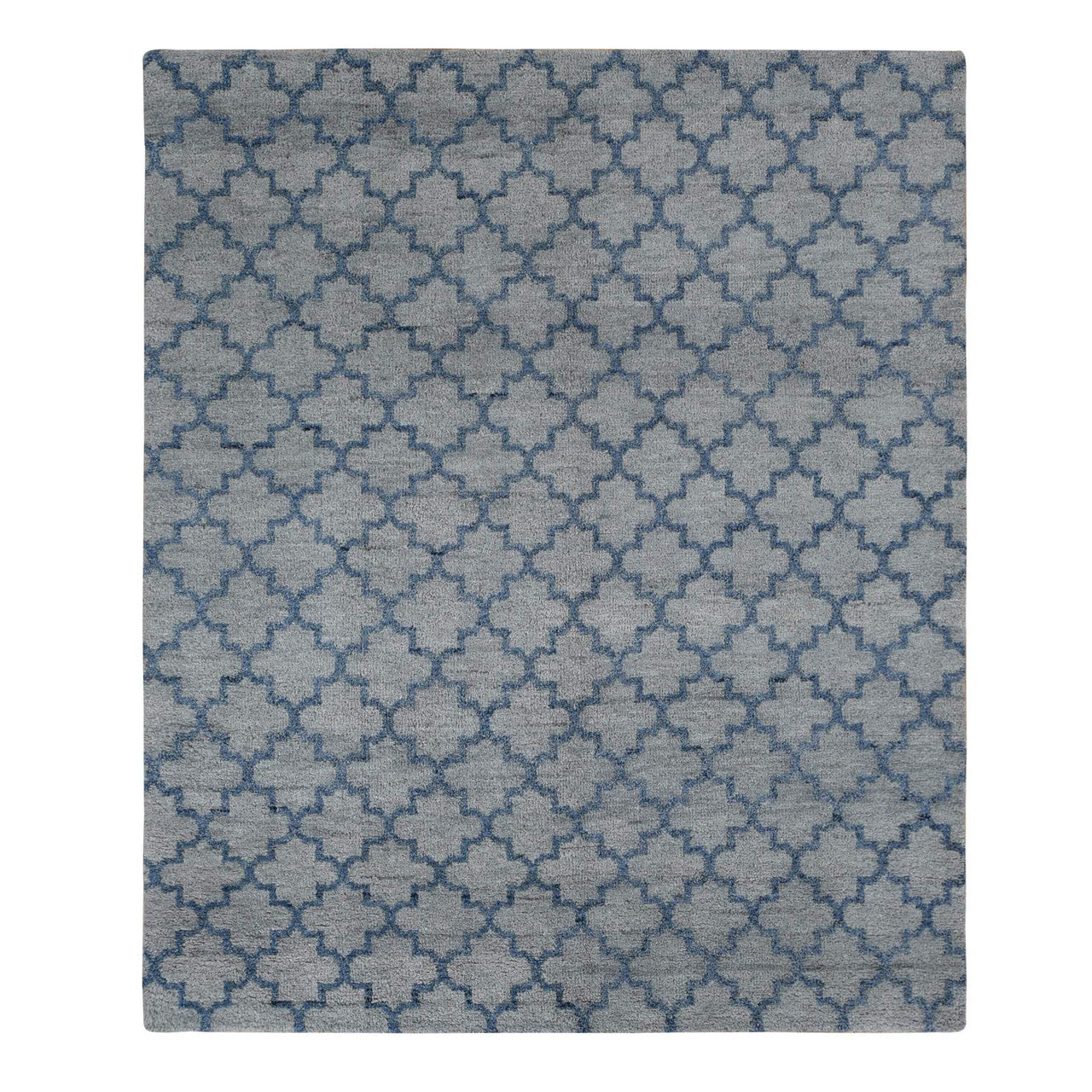 Gray 8'1" x 9'9" Modern and Contemporary Hand knotted Wool Rug - Sku: O087025