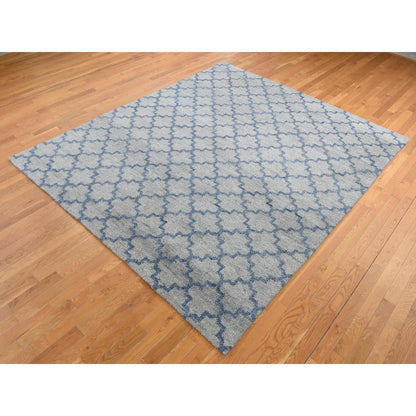 Modern and Contemporary Wool Hand Knotted Rug Grey No Border 8.1X9.9 -O087025