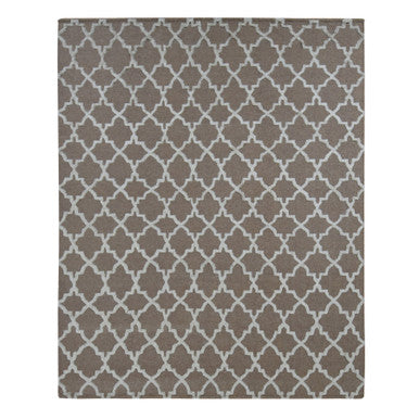 Modern and Contemporary Wool Hand Knotted Rug Brown No Border 7.10X9.9 -O087026