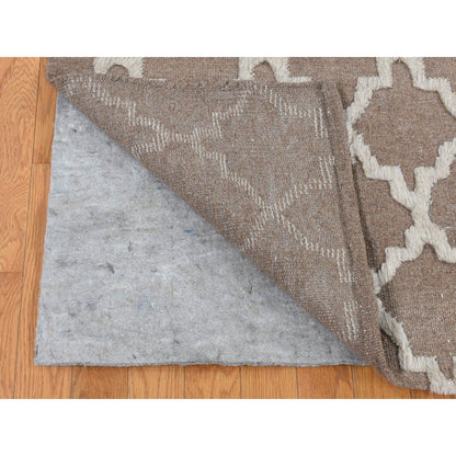 Modern and Contemporary Wool Hand Knotted Rug Brown No Border 7.10X9.9 -O087026