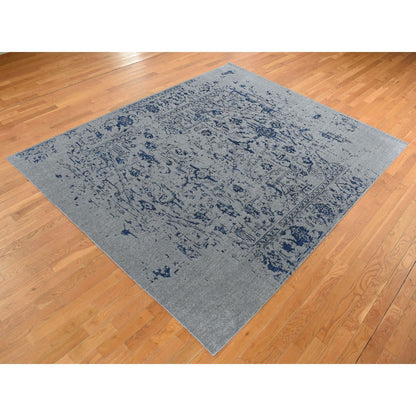 Modern and Contemporary Wool & Silk Hand Loomed Rug Grey No Border 7.10X10.0 -O087028