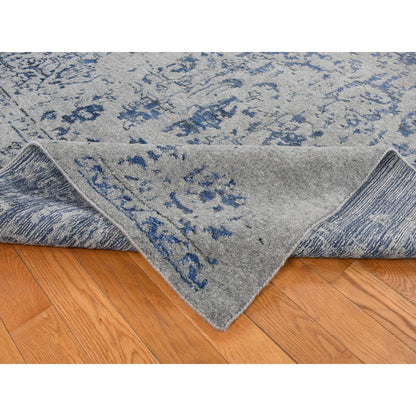 Modern and Contemporary Wool & Silk Hand Loomed Rug Grey No Border 7.10X10.0 -O087028