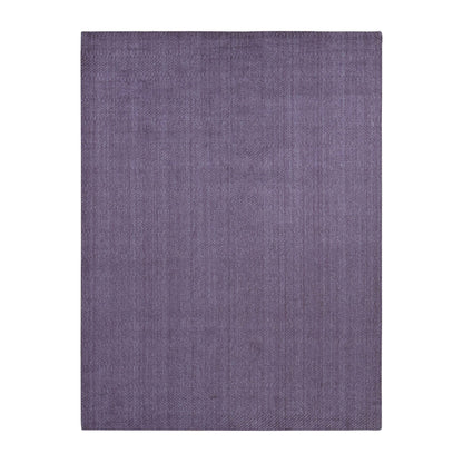 Modern and Contemporary Wool Hand Loomed Rug Purple No Border 8.0X10.0 -O087031