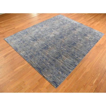 Modern and Contemporary Wool & Silk Hand Knotted Rug Grey No Border 8.0X10.2 -O087033