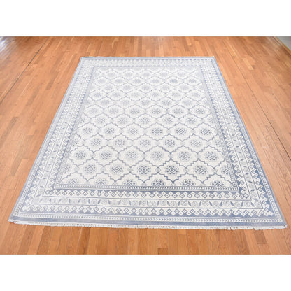 Transitional Cotton Hand Knotted Rug Ivory Ivory 8.1X10.2 -O087041