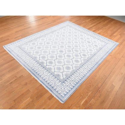 Transitional Cotton Hand Knotted Rug Ivory Ivory 8.1X10.2 -O087041