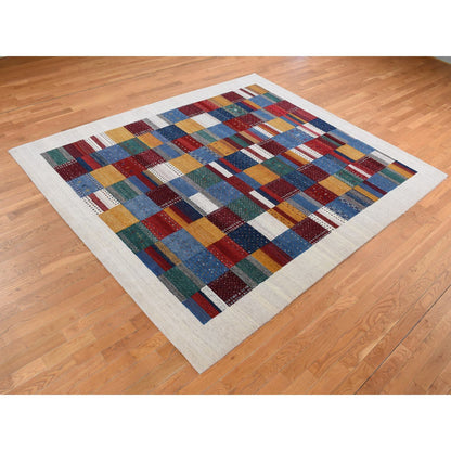 Tribal & Geometric Wool Hand Knotted Rug Ivory No Border 8.3X9.9 -O087044