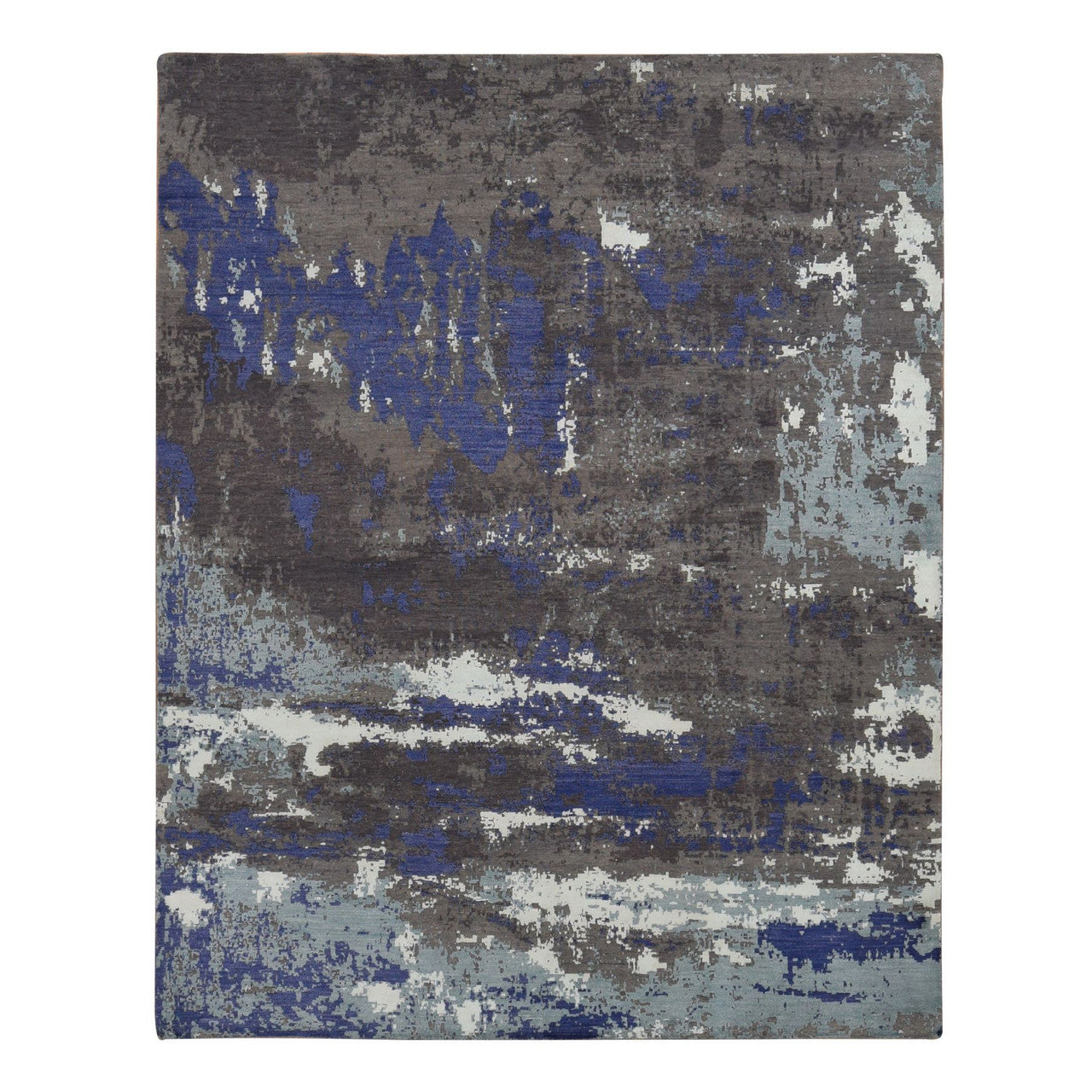Purple 7'10" x 10'0" Modern and Contemporary Hand knotted Wool/Silk Rug - Sku: O087045