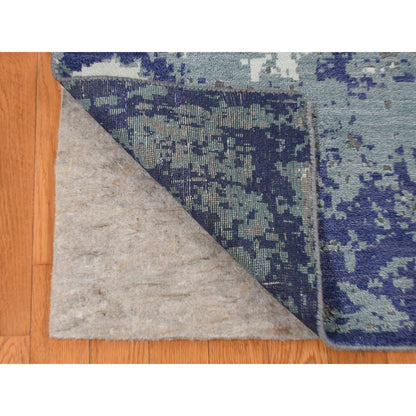 Modern and Contemporary Wool & Silk Hand Knotted Rug Purple No Border 7.10X10.0 -O087045