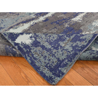 Modern and Contemporary Wool & Silk Hand Knotted Rug Purple No Border 7.10X10.0 -O087045
