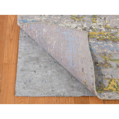 Modern and Contemporary Wool & Silk Hand Knotted Rug Ivory No Border 8.1X10.1 -O087047