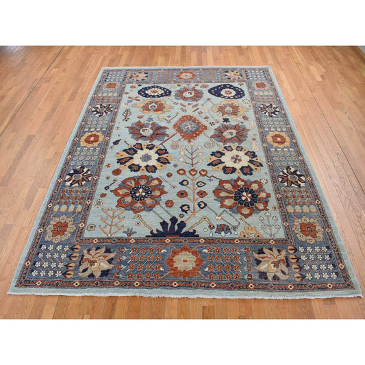 Oushak And Peshawar Wool Hand Knotted Rug Grey Gray 8.2X10.0 -O087053