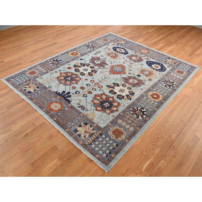 Oushak And Peshawar Wool Hand Knotted Rug Grey Gray 8.2X10.0 -O087053