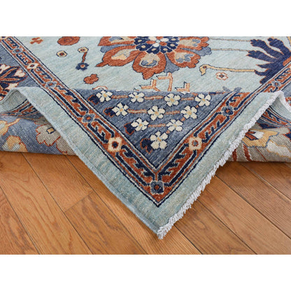 Oushak And Peshawar Wool Hand Knotted Rug Grey Gray 8.2X10.0 -O087053
