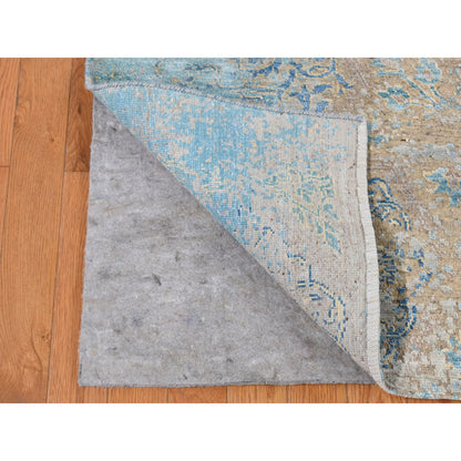 Transitional Wool & Silk Hand Knotted Rug Brown No Border 8.1X9.9 -O087054