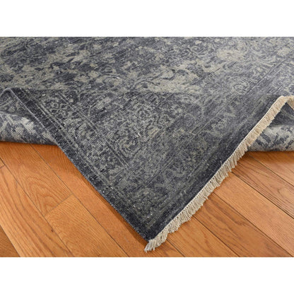 Modern and Contemporary Wool & Silk Hand Knotted Rug Grey No Border 8.0X10.0 -O087057