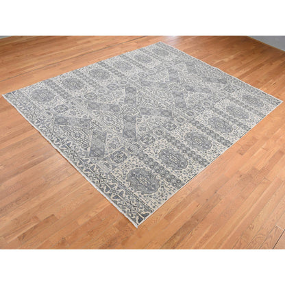 Mamluk Wool Hand Knotted Rug Grey No Border 8.2X10.5 -O087059
