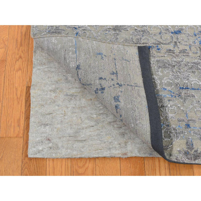 Modern and Contemporary Wool & Silk Hand Knotted Rug Grey No Border 7.10X10.2 -O087060