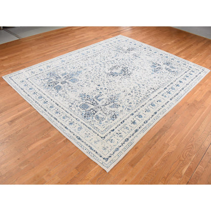 Transitional Wool Hand Knotted Rug Ivory Ivory 9.0X12.1 -O087062