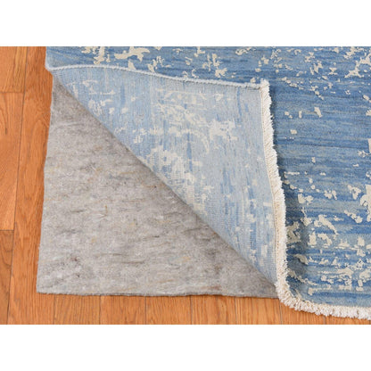 Transitional Wool & Silk Hand Knotted Rug Blue Blue 9.2X12.1 -O087063