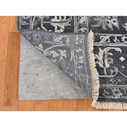 Transitional Wool & Silk Hand Knotted Rug Grey Gray 9.0X11.10 -O087068